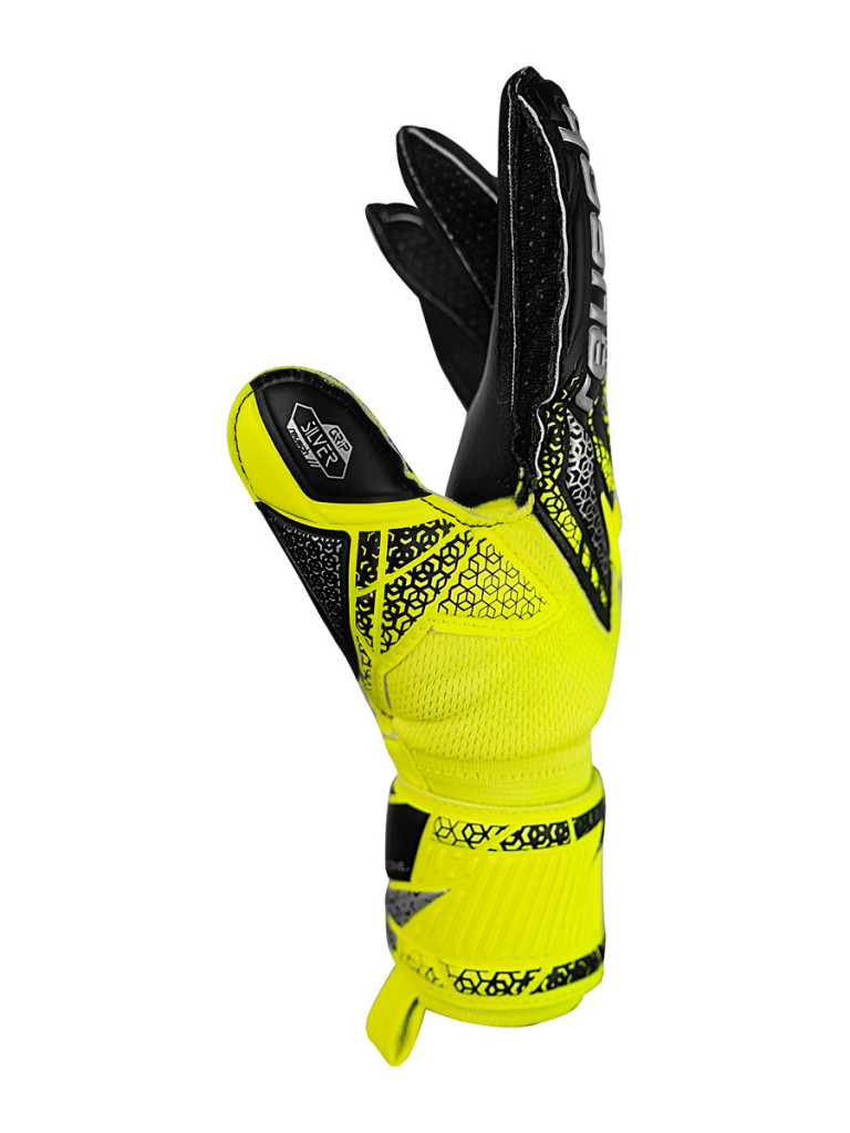 Детски вратарски ръкавици Reusch Attrakt Silver Junior 2025 - Safety Yellow-Silver-Black