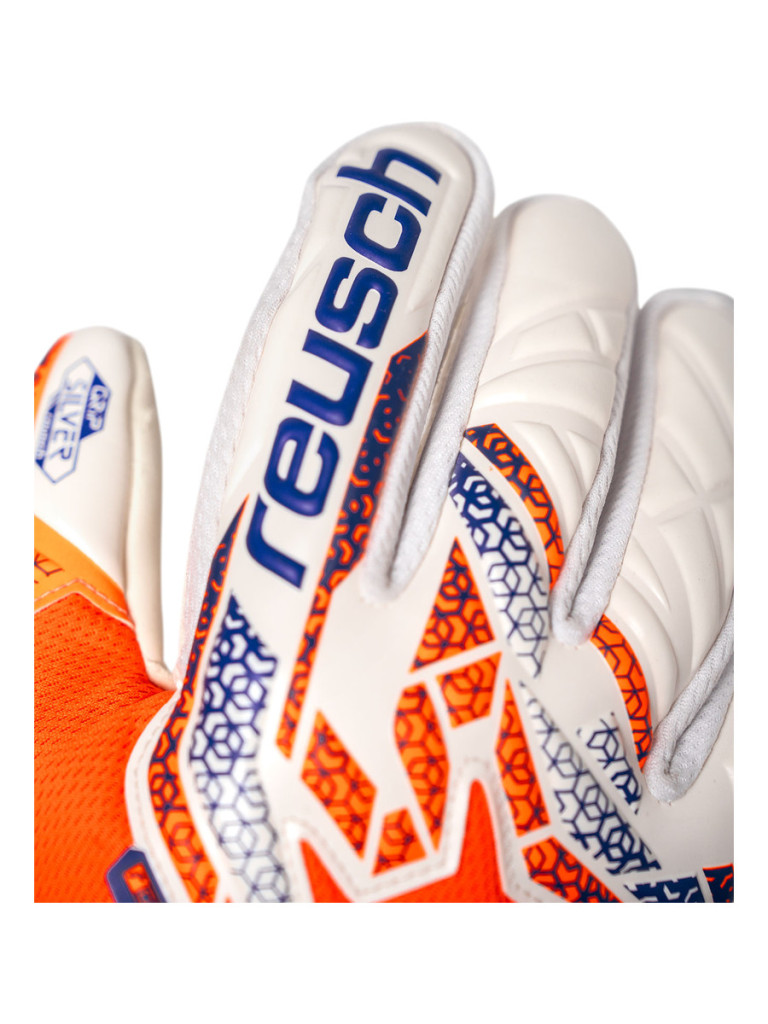 Reusch Attrakt Silver 2025 Goalkeeper Gloves - Orange-Blue-White