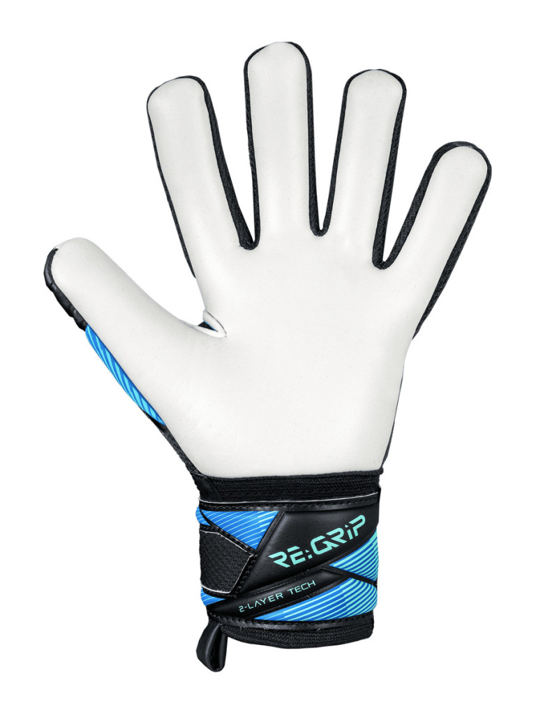 Детски вратарски ръкавици Reusch Attrakt RE:GRIP NC Junior 2026 - Black-Ocean-Light