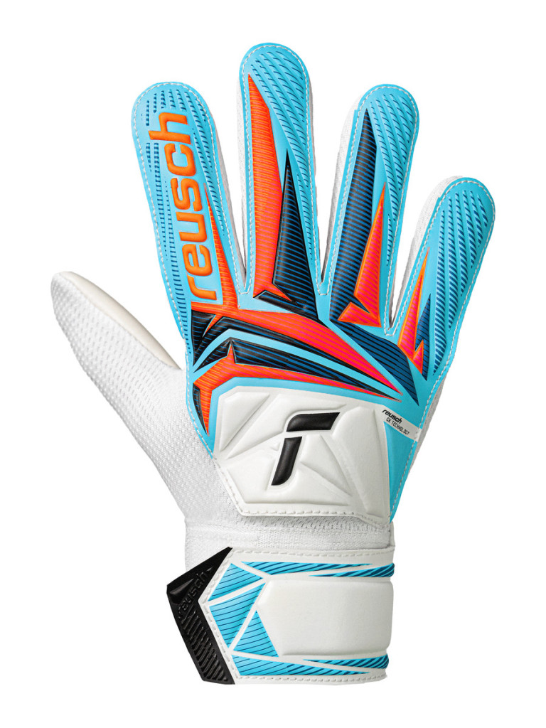 Детски вратарски ръкавици Reusch Attrakt Starter Solid Junior 2026 - White-Light Blue