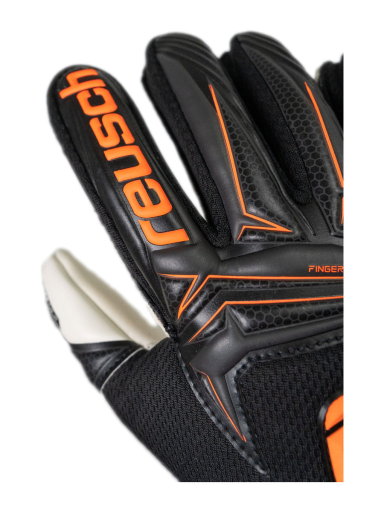 Reusch Attrakt Advance Finger Support Junior 2026 Goalkeeper Gloves - Black-Shocking-Orange