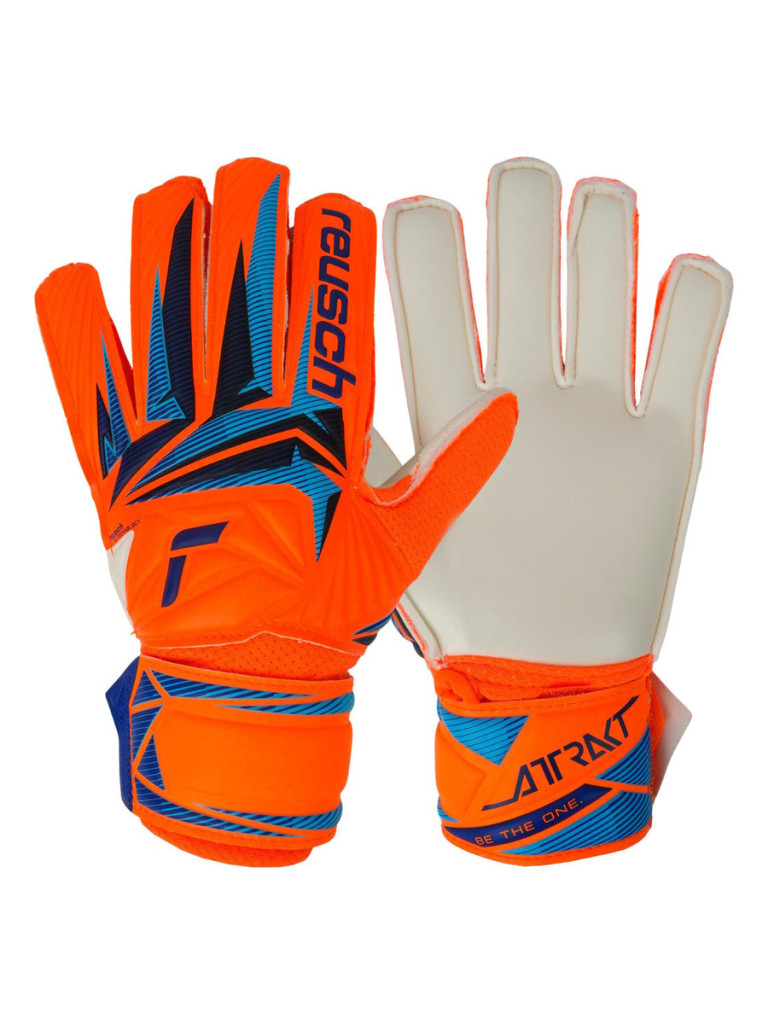 Детски вратарски ръкавици Reusch Attrakt Solid Junior 2026 - Orange-Blue