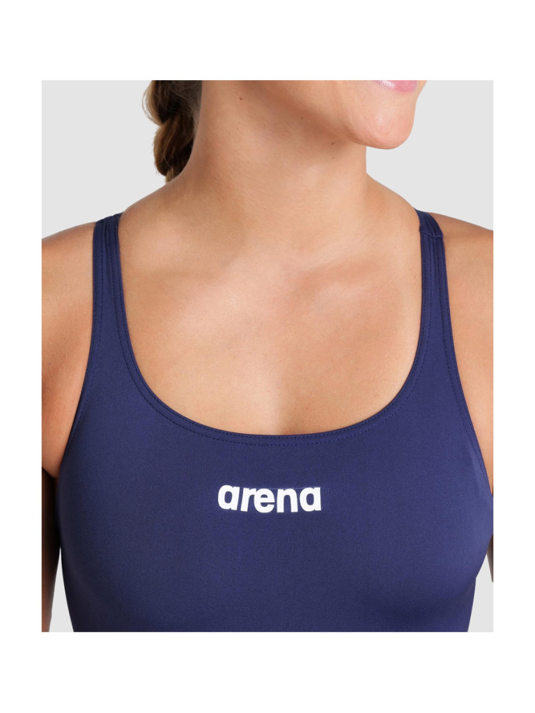Дамски цял бански Arena Team Swim Pro Solid - Navy-White