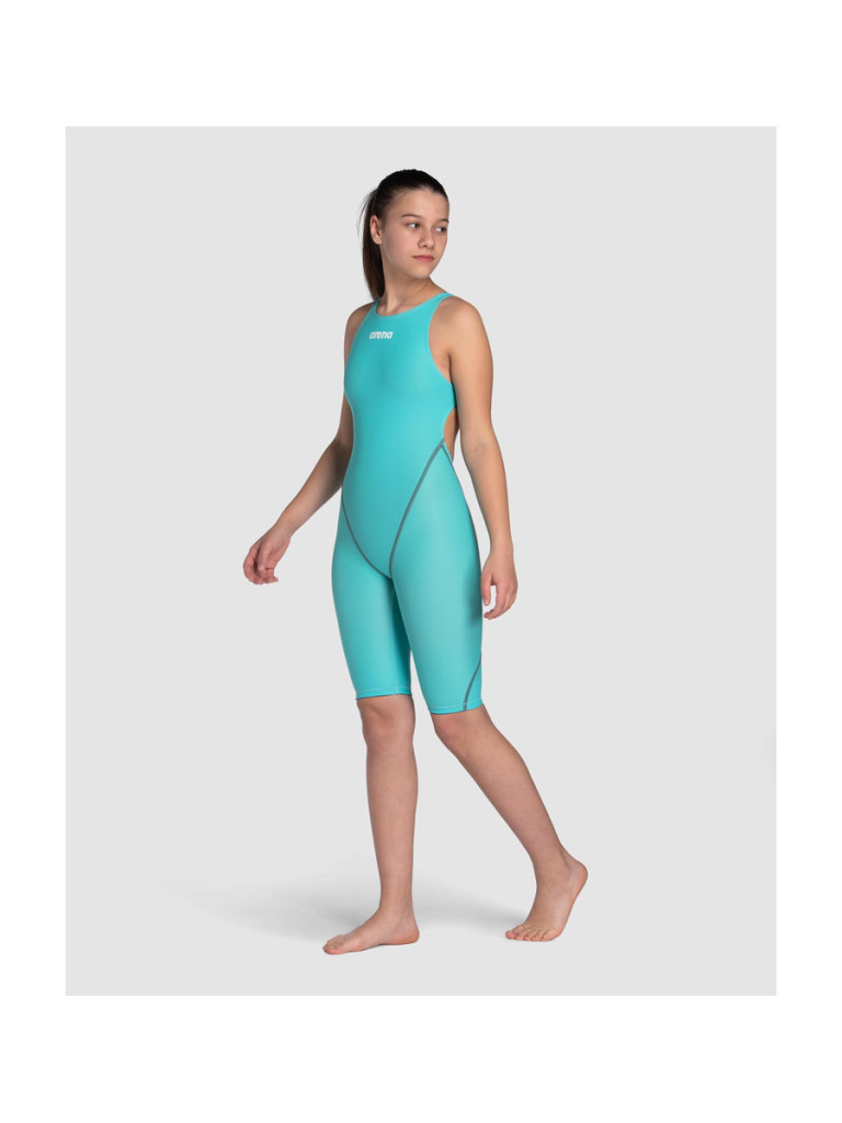 Детски състезателен бански Arena Powerskin ST Next Open Back - Aquamarine