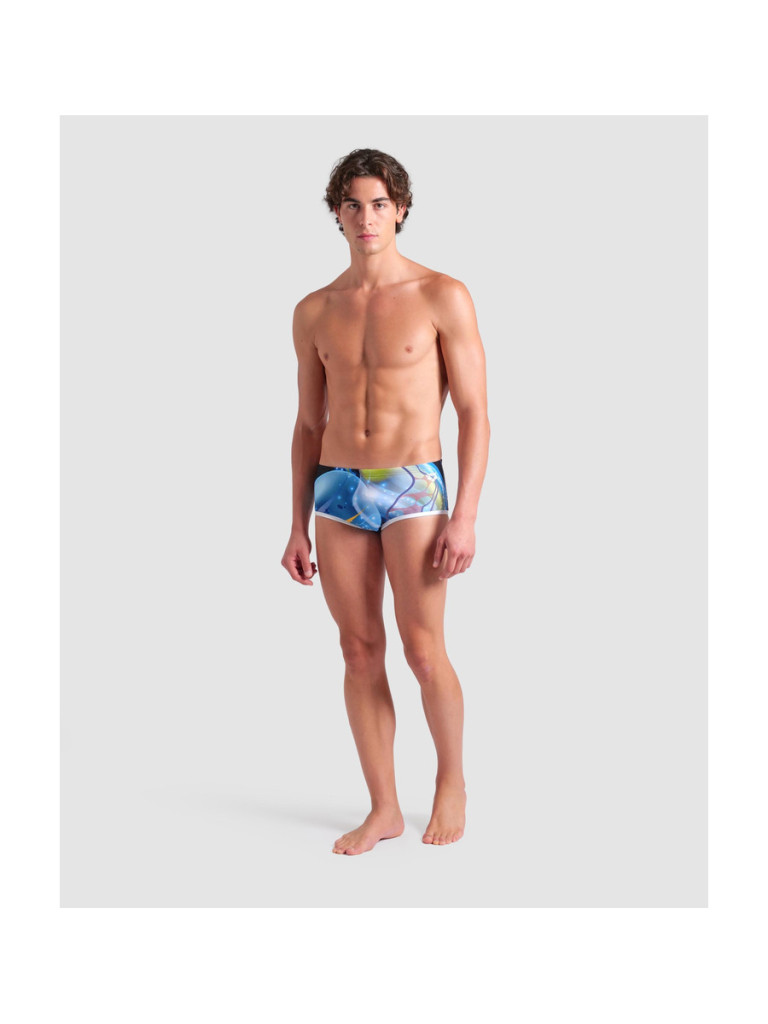 Мъжки бански Arena One Print Low Waist Short - Black Multi-Black