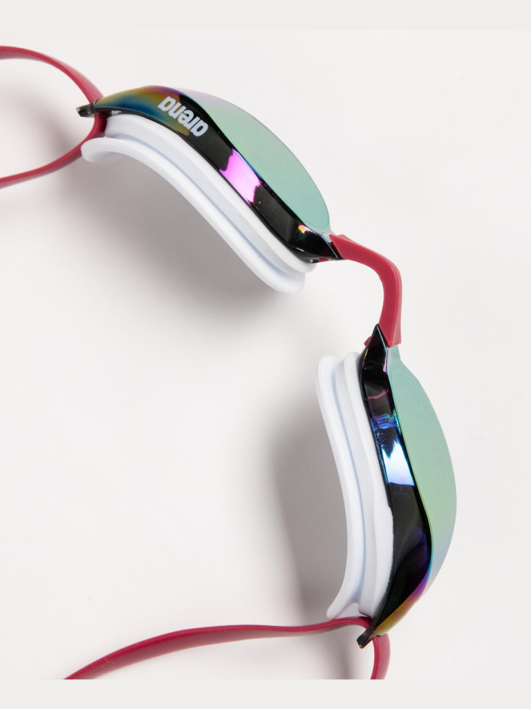 Състезателни очила за плуване Arena Python Mirror - Copper-White-Red Wine