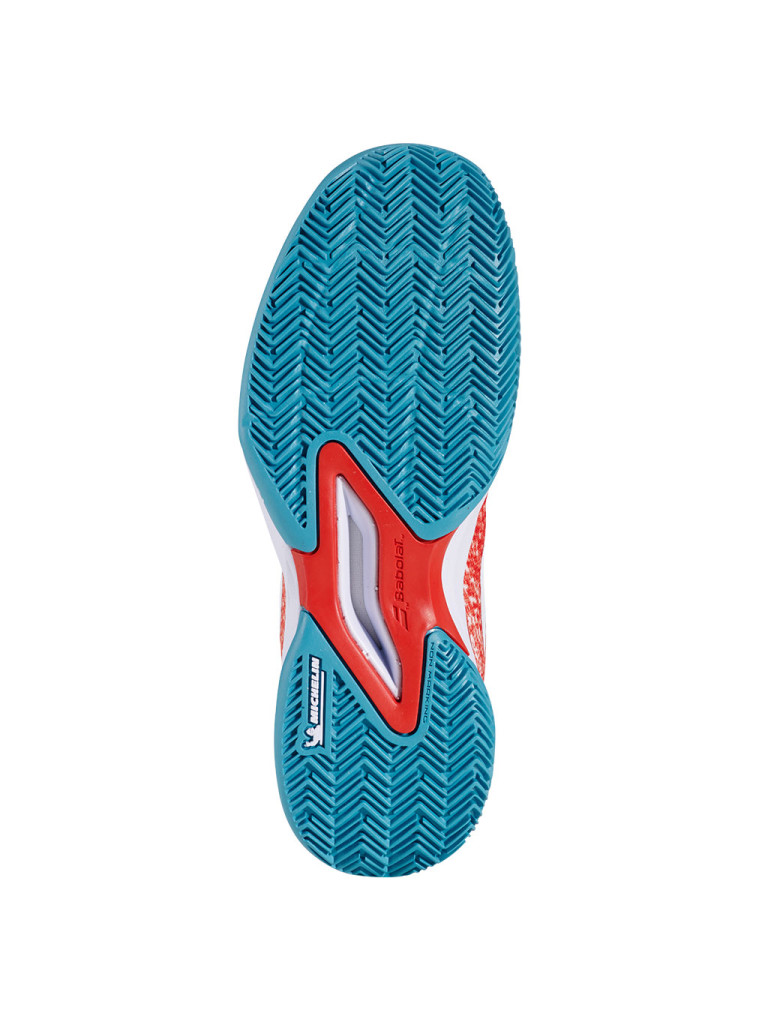 Детски тенис обувки Babolat JET MACH 3 GIRL CLAY FIESTA RED