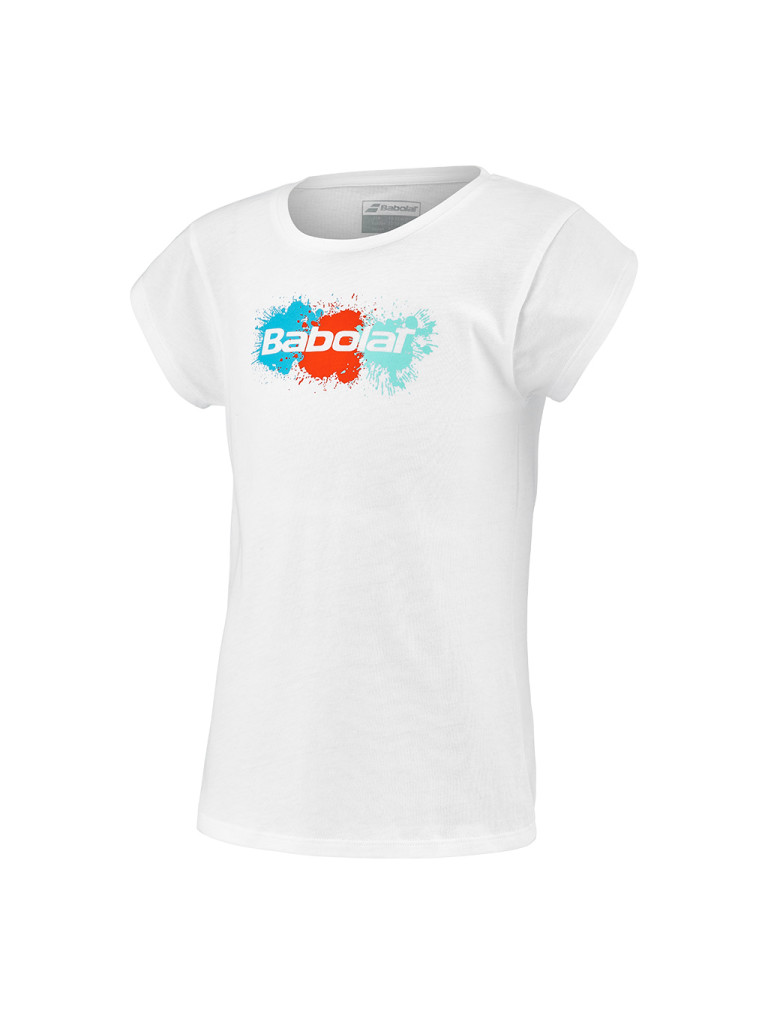 Babolat EXERCISE COTTON TEE GIRL WHITE тениска за момичета