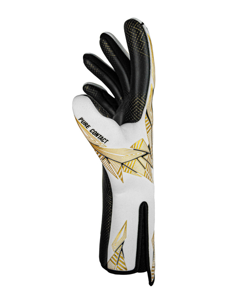 Reusch Pure Contact Gold X GluePrint Strapless 2024 Goalkeeper Gloves - White-Gold-Black