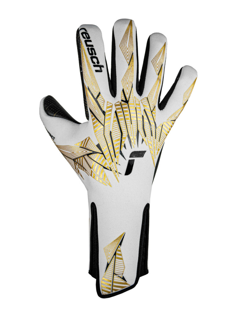 Reusch Pure Contact Gold X GluePrint Strapless 2024 Goalkeeper Gloves - White-Gold-Black