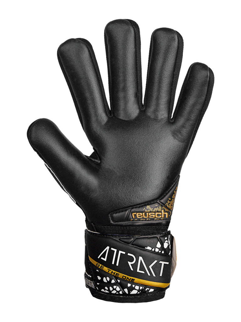 Детски вратарски ръкавици Reusch Attrakt Silver NC Finger Support Junior 2024 - Black-Gold-White-Black