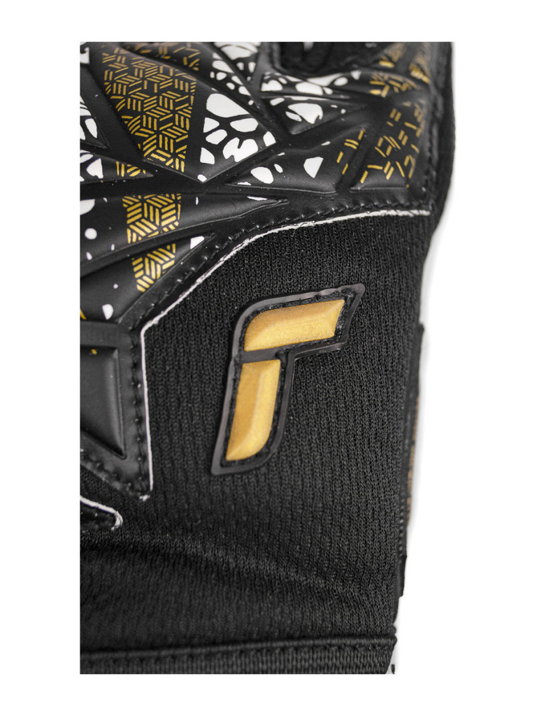 Детски вратарски ръкавици Reusch Attrakt Silver NC Finger Support Junior 2024 - Black-Gold-White-Black