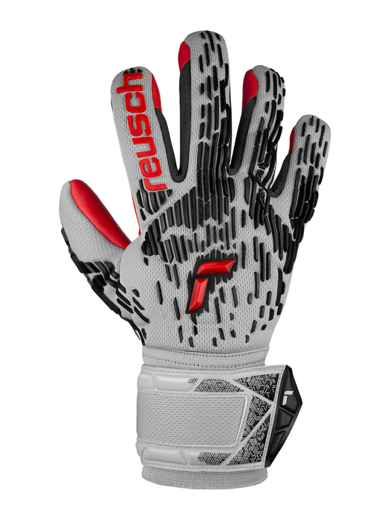 Reusch Attrakt Freegel Silver Junior 2023 Goalkeeper Gloves - Vapor Grey-Fiery Red