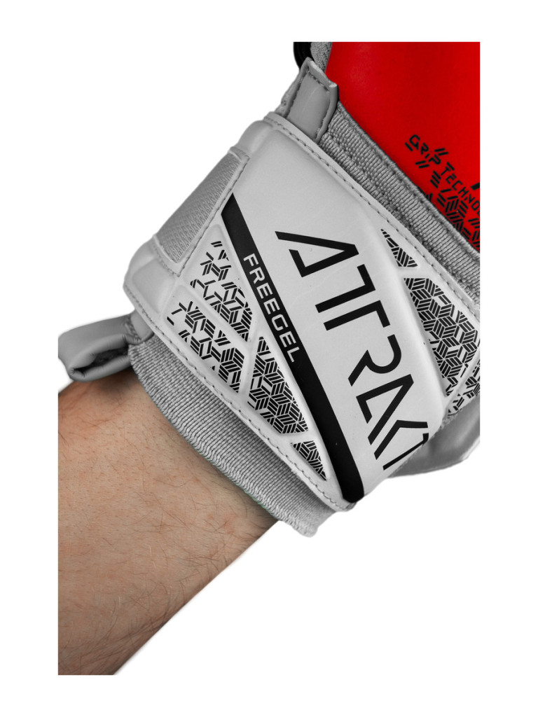 Reusch Attrakt Freegel Silver Junior 2023 Goalkeeper Gloves - Vapor Grey-Fiery Red