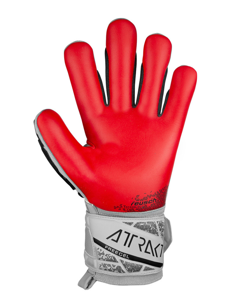 Reusch Attrakt Freegel Silver Junior 2023 Goalkeeper Gloves - Vapor Grey-Fiery Red
