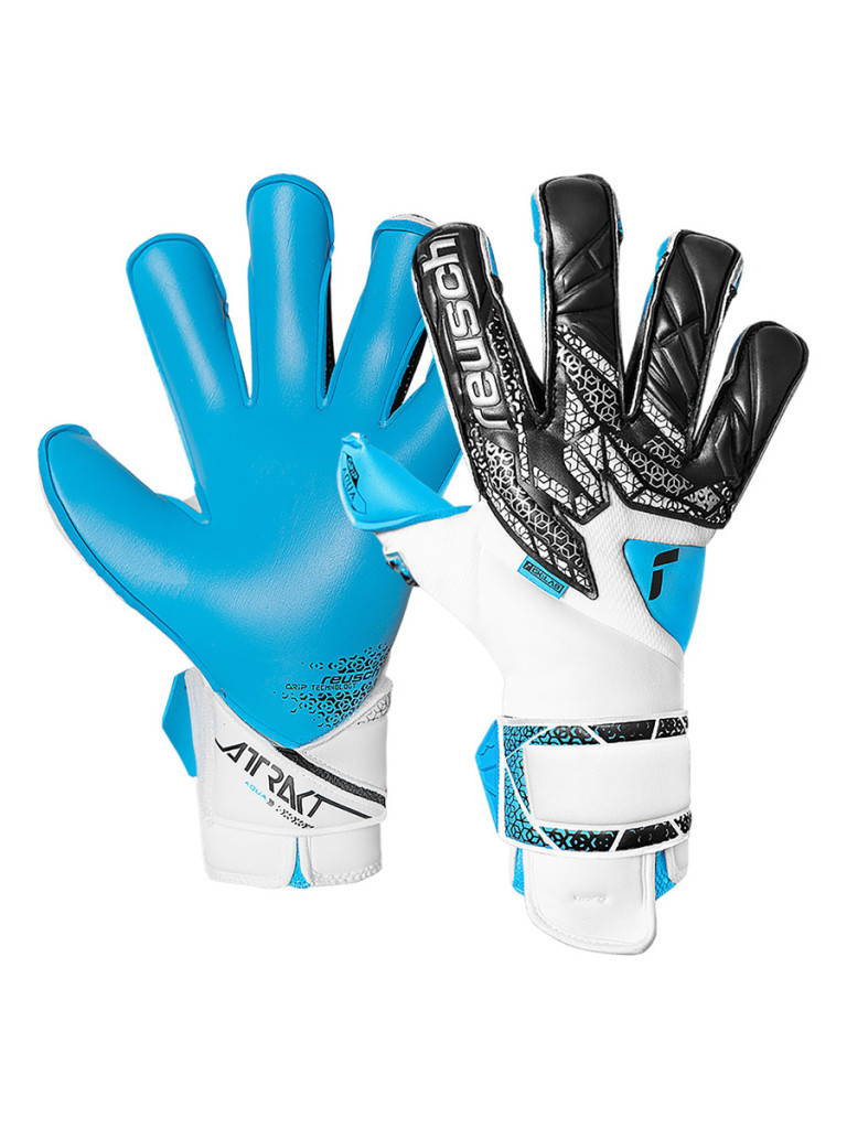 Reusch Attrakt Aqua Evolution 2025 Goalkeeper Gloves - White-Black-Blue