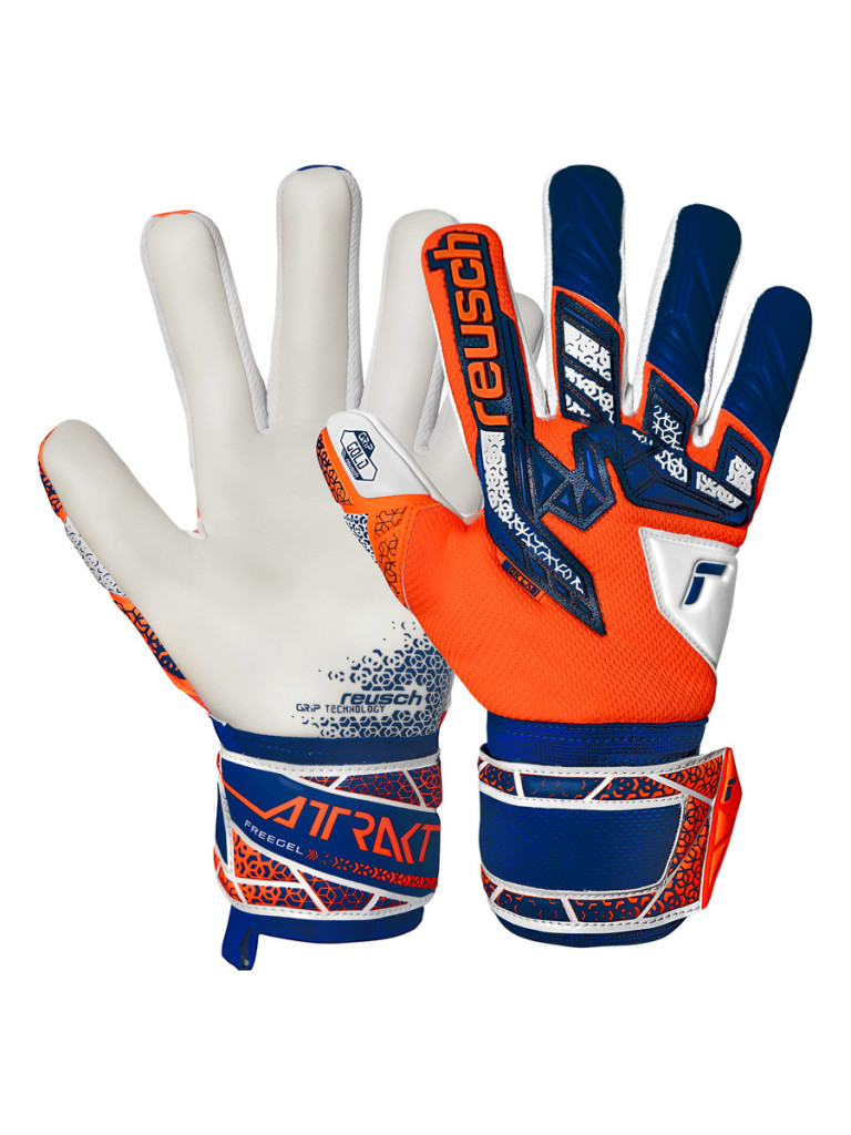 Reusch Attrakt Freegel Gold NC 2025 Goalkeeper Gloves - Orange-Blue-White