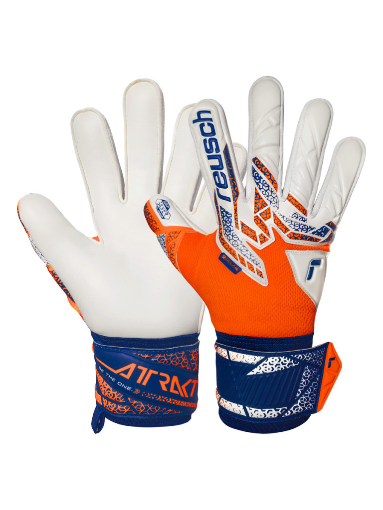 Вратарски ръкавици Reusch Attrakt Silver 2025 - Orange-Blue-White