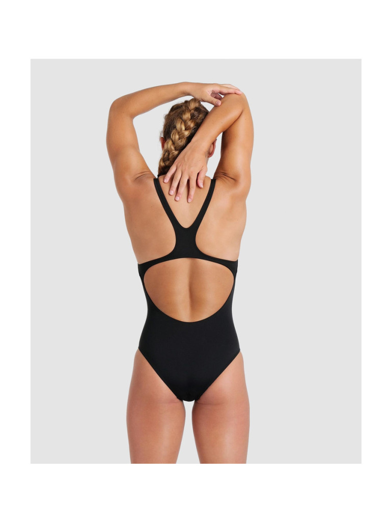 Дамски цял бански Arena Team Swim Pro Solid - Black-White