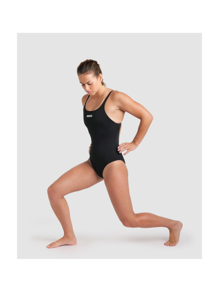 Дамски цял бански Arena Team Swim Pro Solid - Black-White