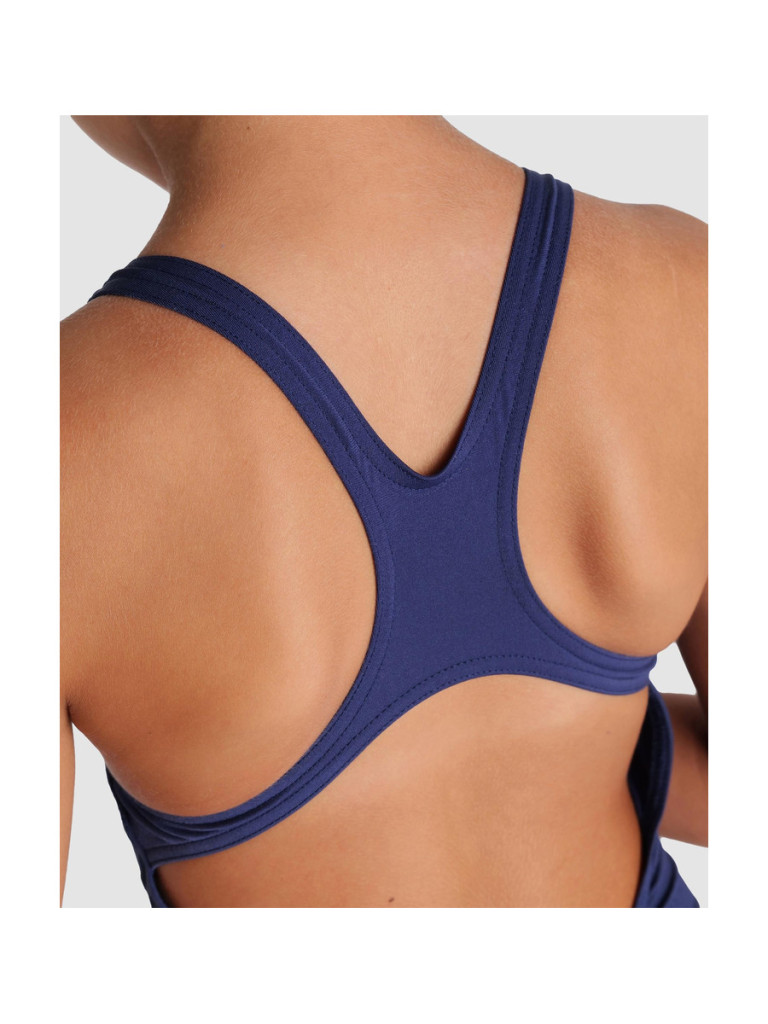Детски цял бански Arena Team Swim Pro Solid за момичета - Navy-White