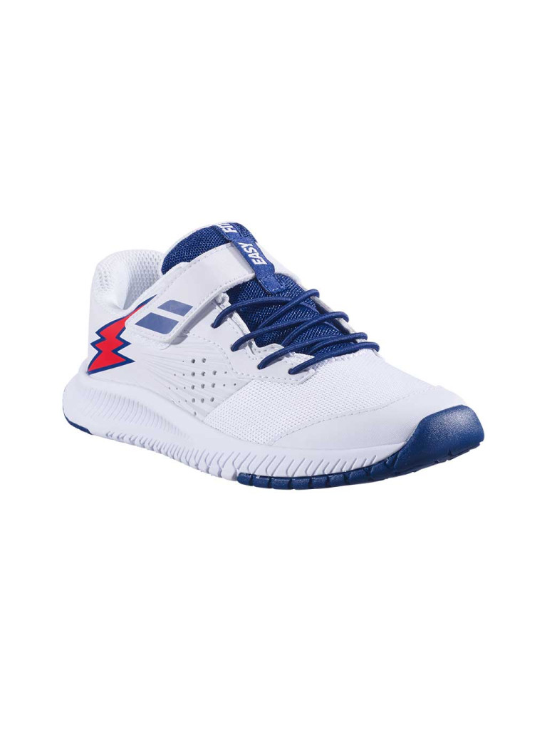 Детски тенис обувки за момчета Babolat PULSION All Court KID - White / Estate Blue