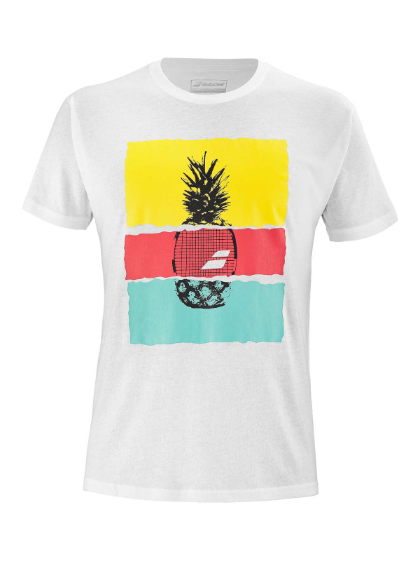 Тениска Babolat Exercise Message Tee Men White / Angel Blue