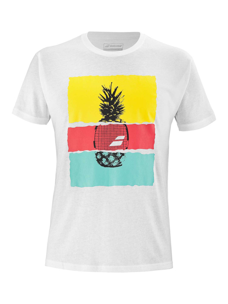 Тениска Babolat Exercise Message Tee Men White / Angel Blue