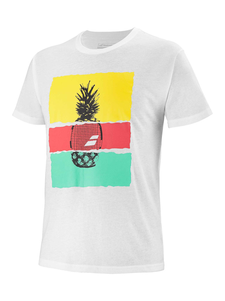 Тениска Babolat Exercise Message Tee Men White / Angel Blue