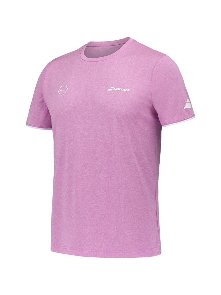 Мъжка тениска за падел Babolat CREW NECK LEBRON PINK HTHR 2025 - Pink Heather