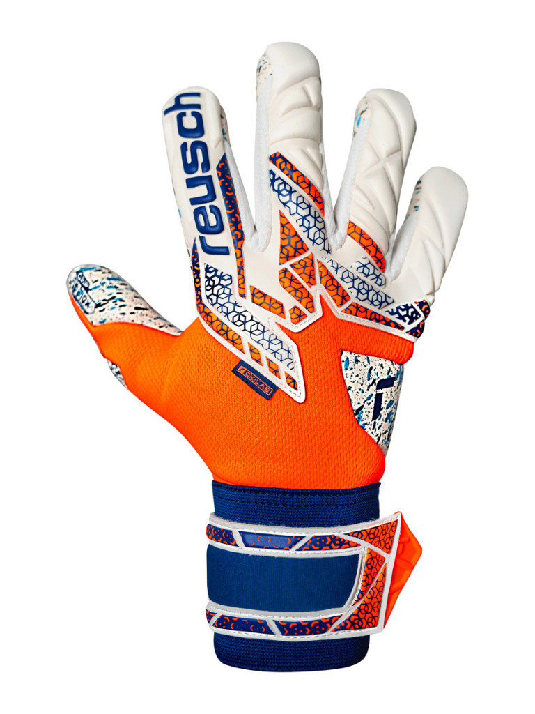 Reusch Attrakt Fusion 2025 Goalkeeper Gloves - Shocking Orange-Energize Blue