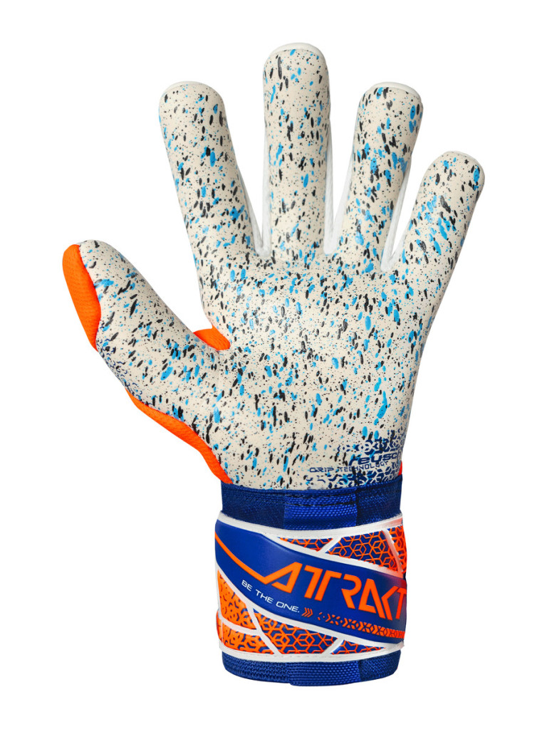 Reusch Attrakt Fusion 2025 Goalkeeper Gloves - Shocking Orange-Energize Blue
