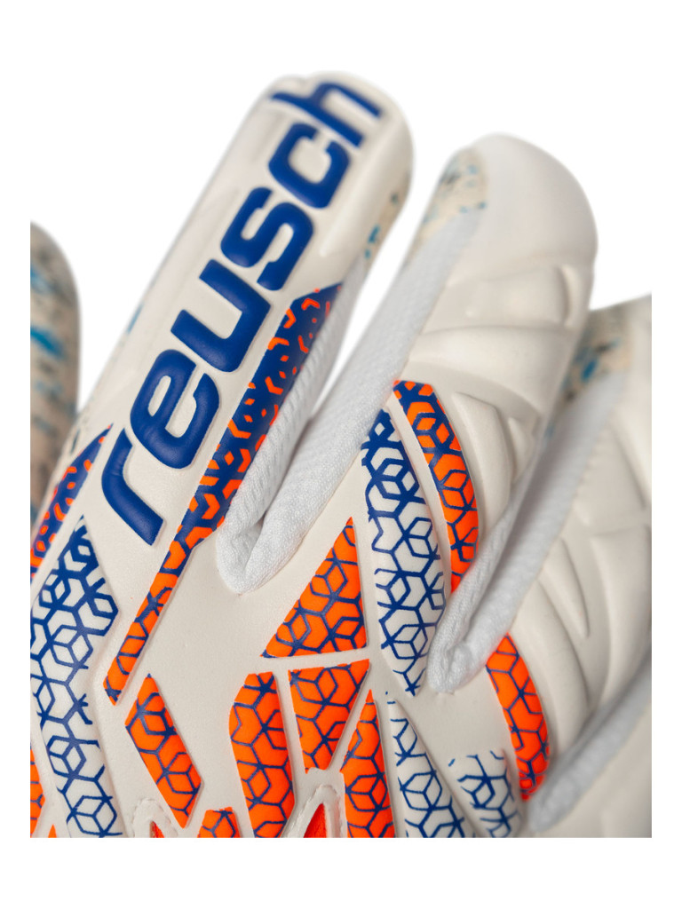 Reusch Attrakt Fusion 2025 Goalkeeper Gloves - Shocking Orange-Energize Blue