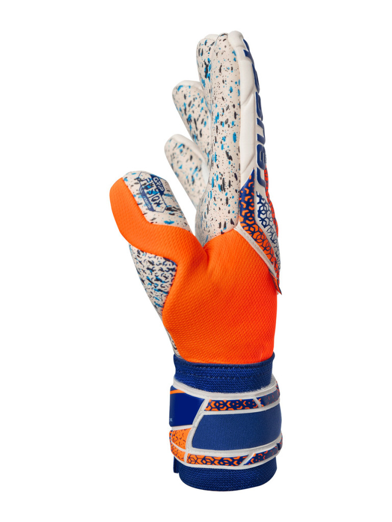 Reusch Attrakt Fusion 2025 Goalkeeper Gloves - Shocking Orange-Energize Blue