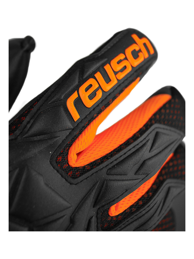Reusch Attrakt Infinity Airvent 2024 Goalkeeper Gloves - Black-Shocking Orange-Black