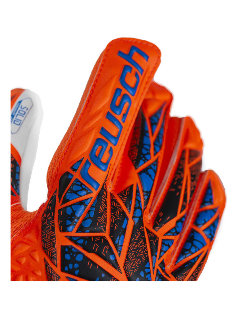 Детски вратарски ръкавици Reusch Attrakt Starter Solid Finger Support Junior 2024 - Orange-Blue