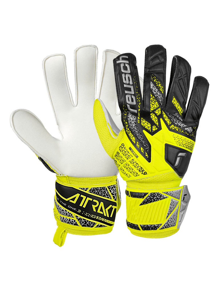 Reusch Attrakt Solid 2025 Goalkeeper Gloves - Yellow-Black-Silver