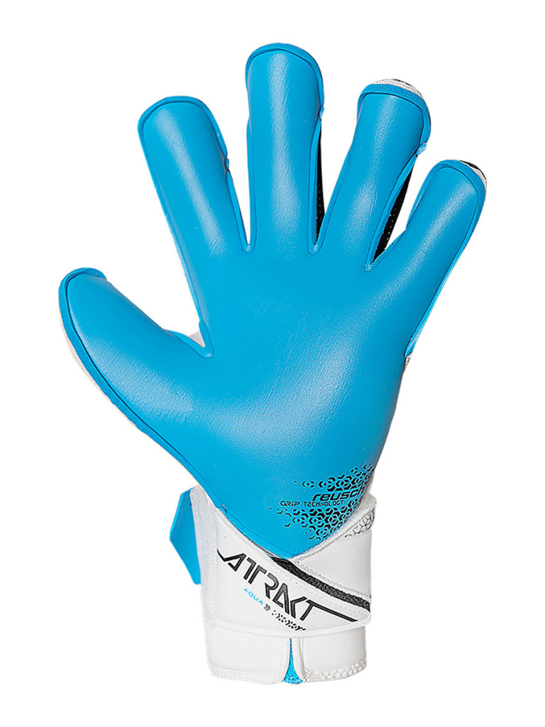 Reusch Attrakt Aqua Evolution 2025 Goalkeeper Gloves - White-Black-Blue