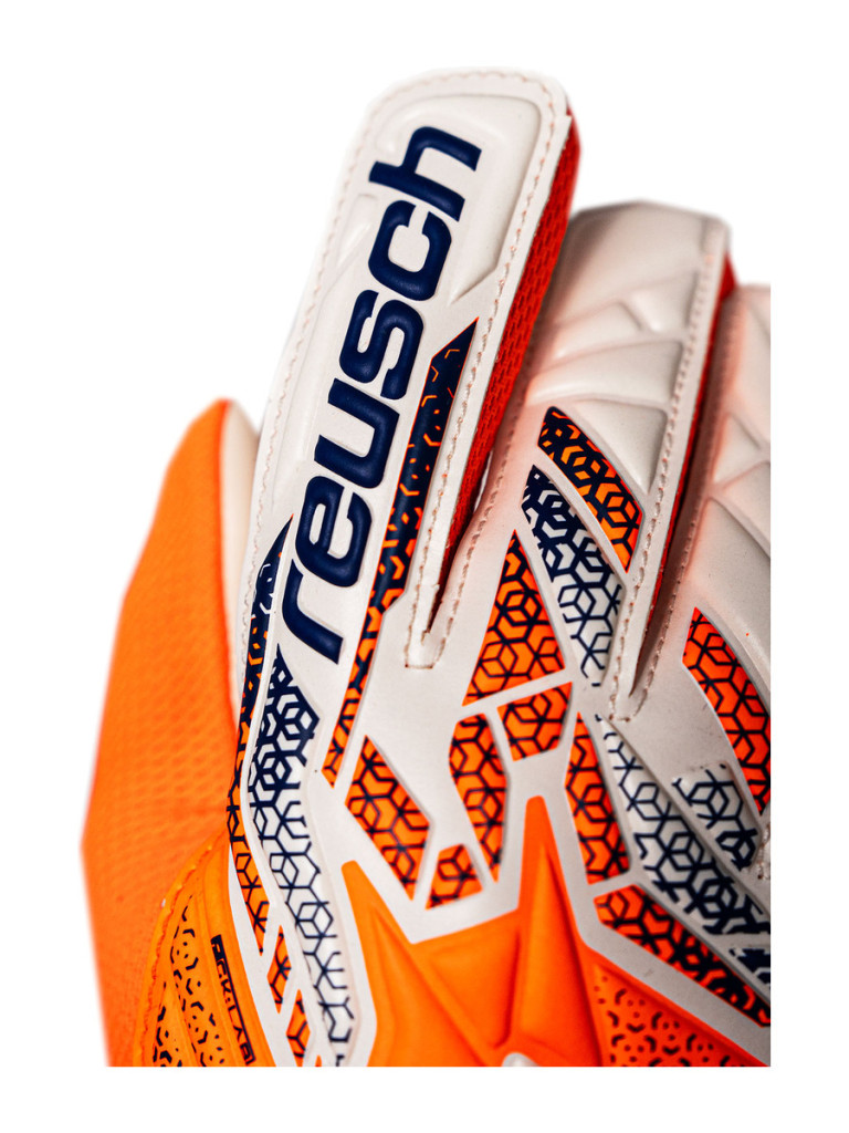 Детски вратарски ръкавици Reusch Attrakt Starter Solid Junior 2025 - Shocking Orange-Energize Blue