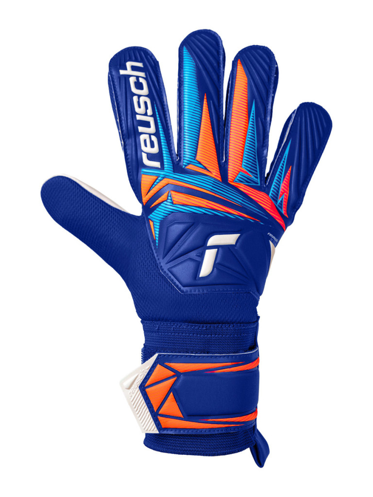 Вратарски ръкавици Reusch Attrakt Starter Solid 2026 - Sharp Blue-White-Shocking Orange