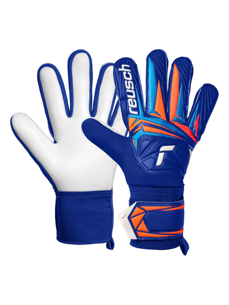 Вратарски ръкавици Reusch Attrakt Starter Solid 2026 - Sharp Blue-White-Shocking Orange