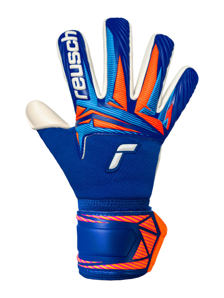 Reusch Attrakt Gold X NC Junior 2026 Goalkeeper Gloves - Sharp Blue-White-Shocking Orange