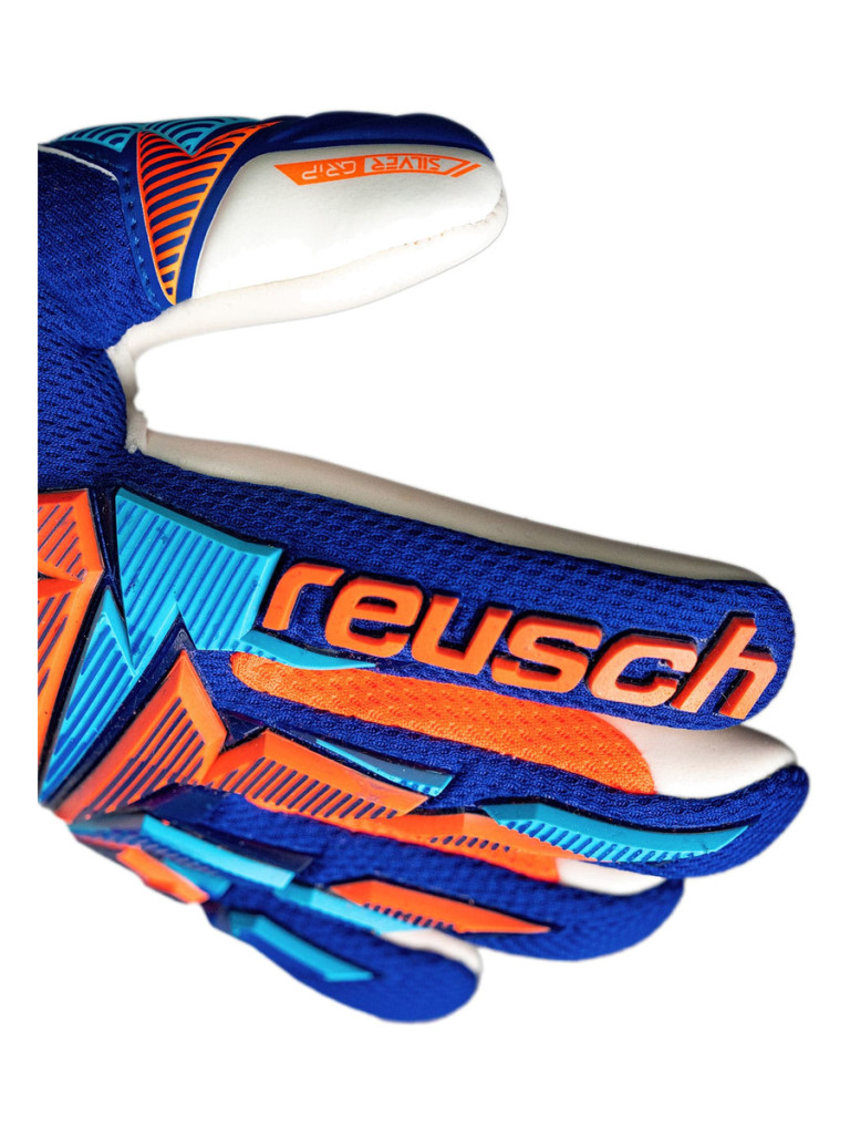 Reusch Attrakt Freegel Advance Junior 2026 Goalkeeper Gloves - Blue-Orange-Turquoise