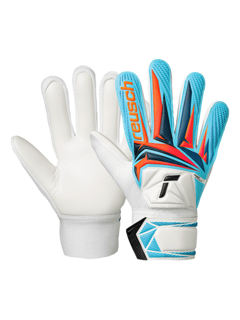 Детски вратарски ръкавици Reusch Attrakt Starter Solid Junior 2026 - White-Light Blue