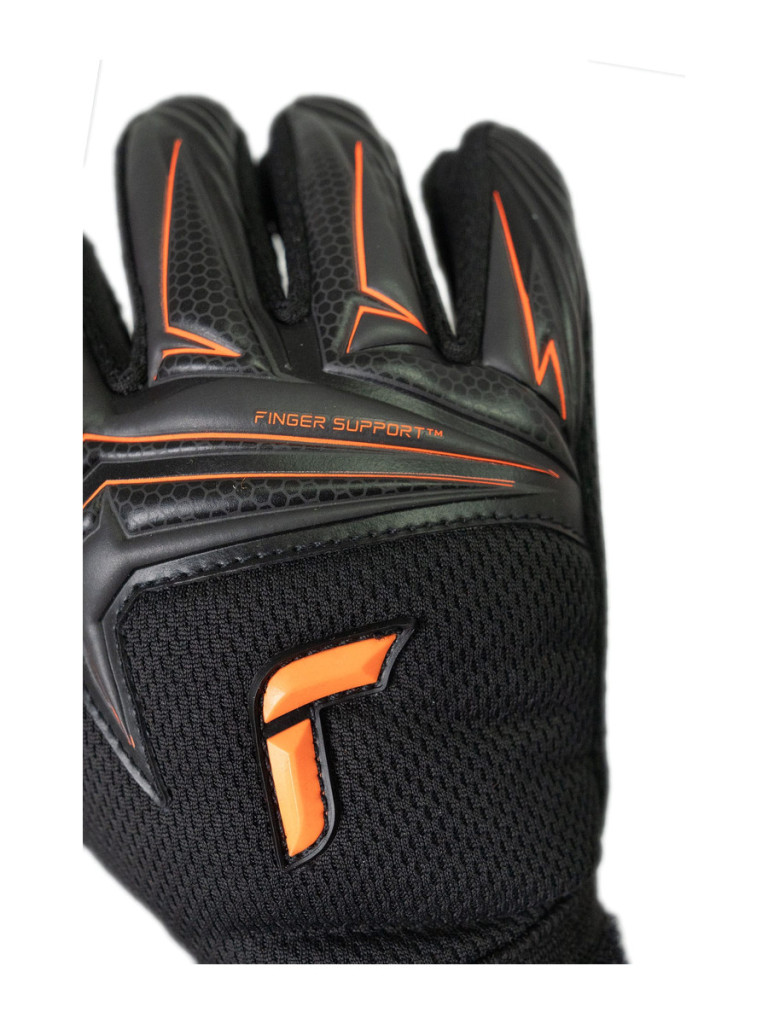 Reusch Attrakt Advance Finger Support Junior 2026 Goalkeeper Gloves - Black-Shocking-Orange