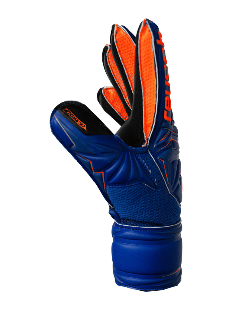Детски вратарски ръкавици Reusch Attrakt Infinity Finger Support Junior 2026 - Blue-Orange