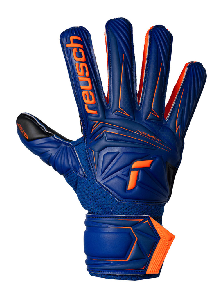Детски вратарски ръкавици Reusch Attrakt Infinity Finger Support Junior 2026 - Blue-Orange