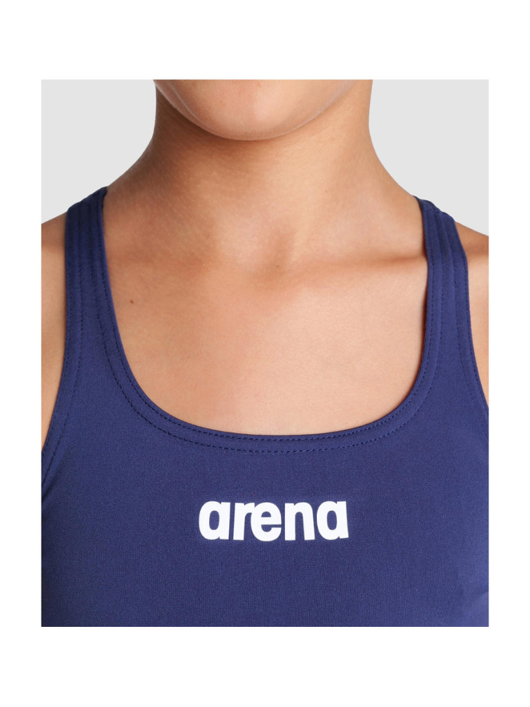 Детски цял бански Arena Team Swim Pro Solid за момичета - Navy-White