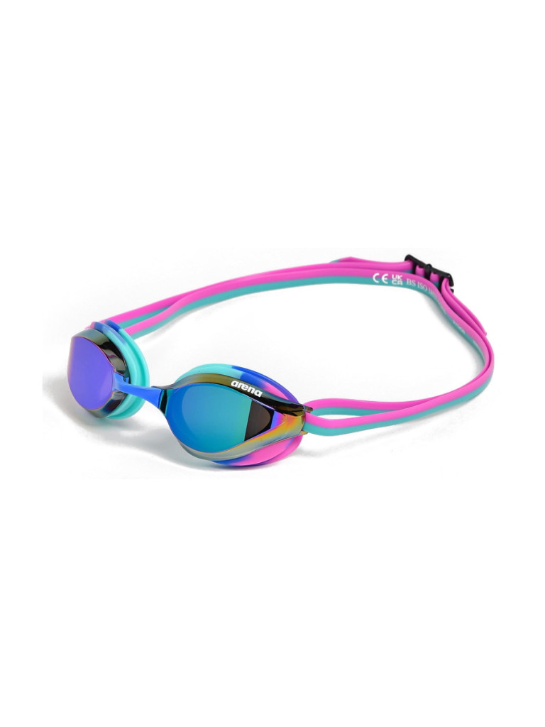 Състезателни очила за плуване Arena Python Mirror - Turquoise-Water-Fuchsia