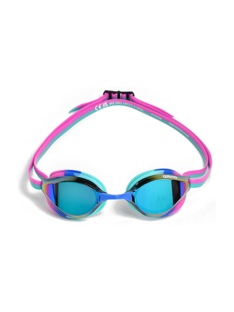 Състезателни очила за плуване Arena Python Mirror - Turquoise-Water-Fuchsia